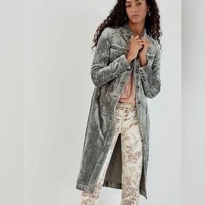 Anthropologie Toulouse Crushed Velvet Duster Jacket
